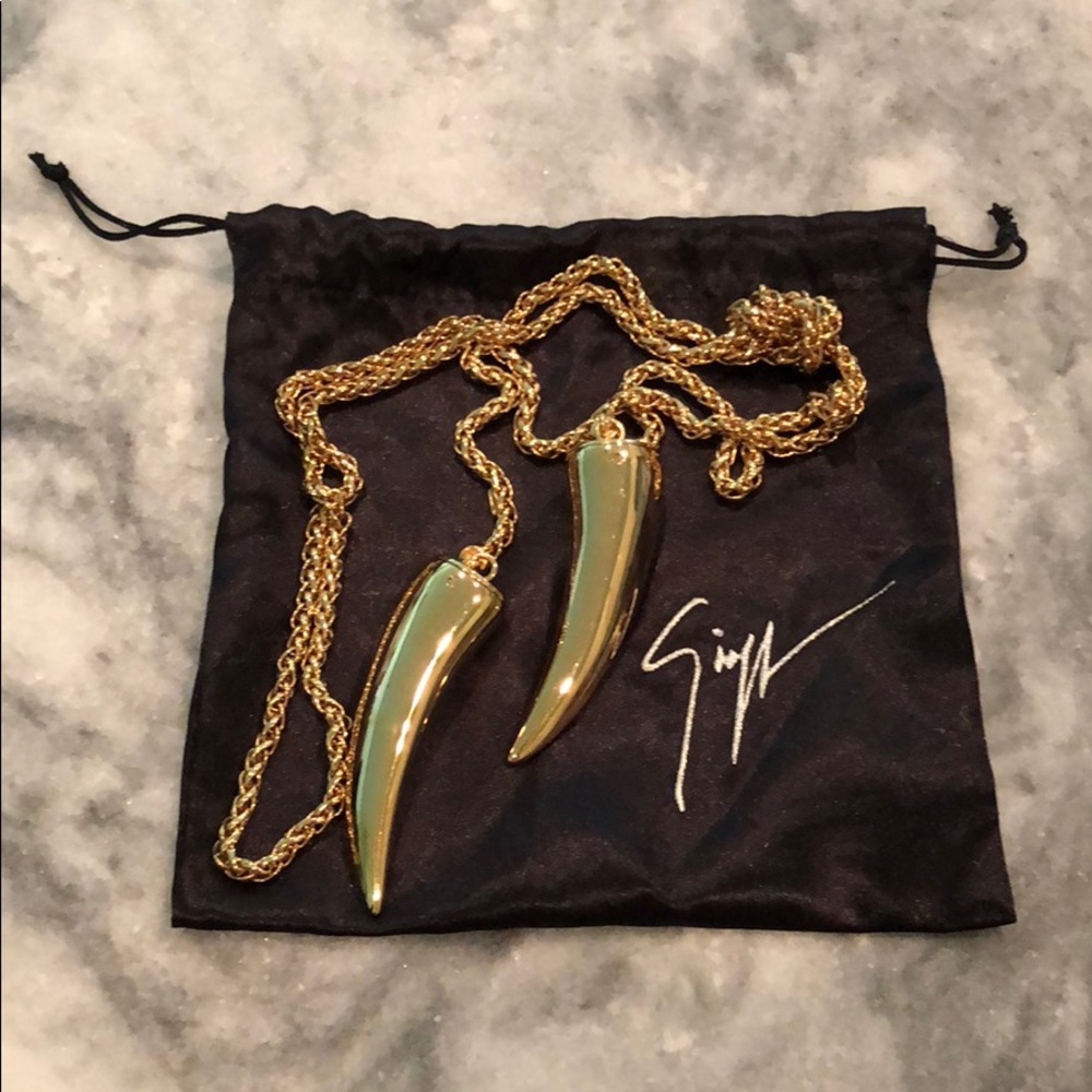 Giuseppe Zanotti Gold Horn Necklace